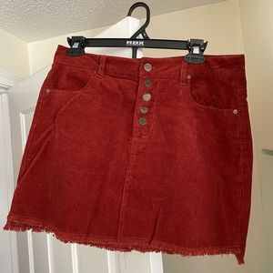 Velvet skirt, red